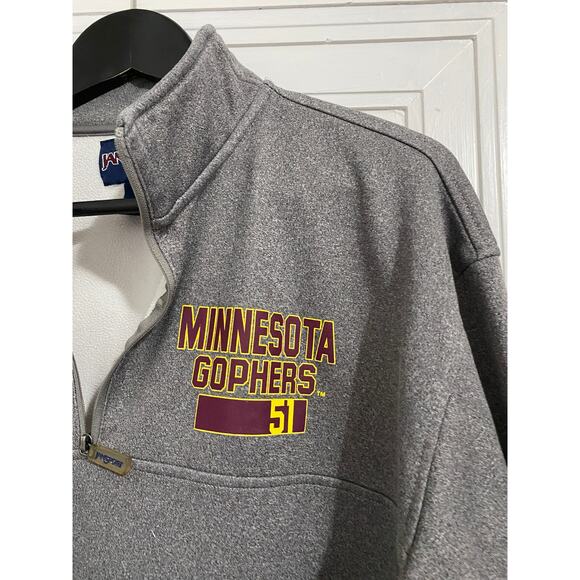 Minnesota Gophers Gray 1/4-Zip Sweatshirt Size Large - Picture 3 of 7